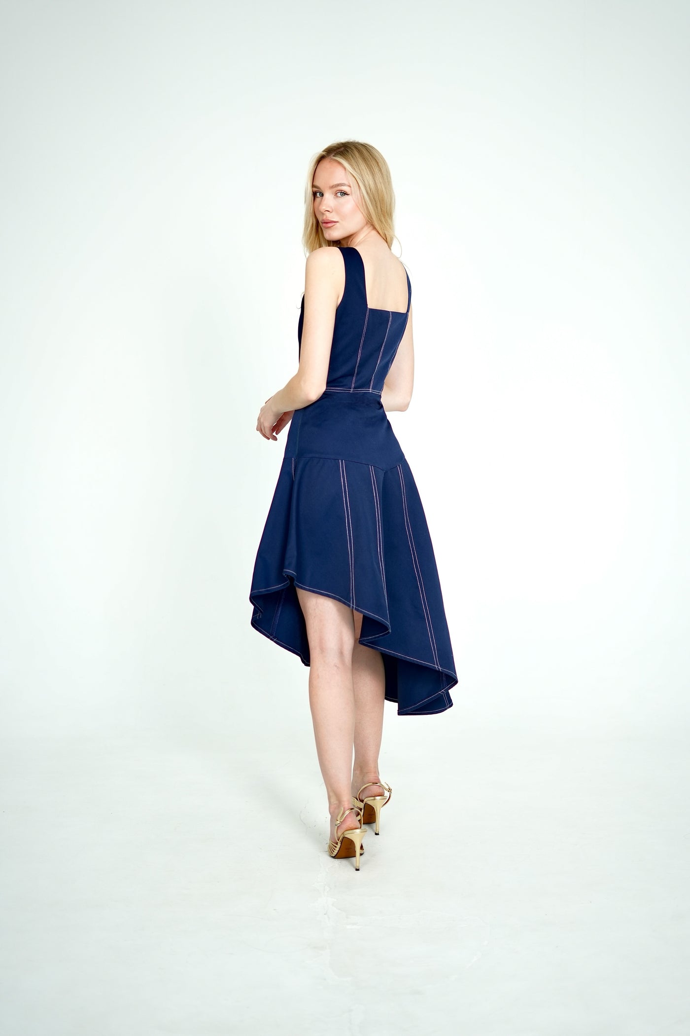 Indigo GÁLA asymmetrical dress