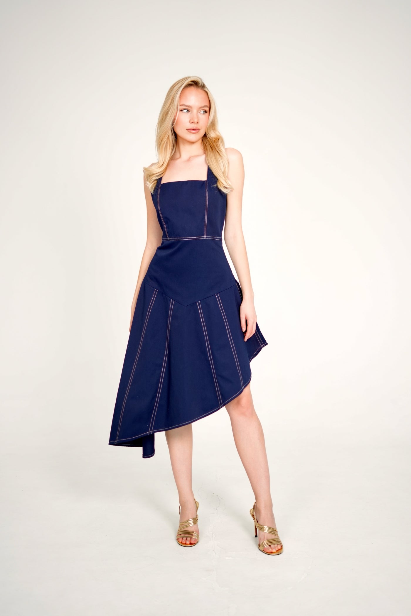 Indigo GÁLA asymmetrical dress