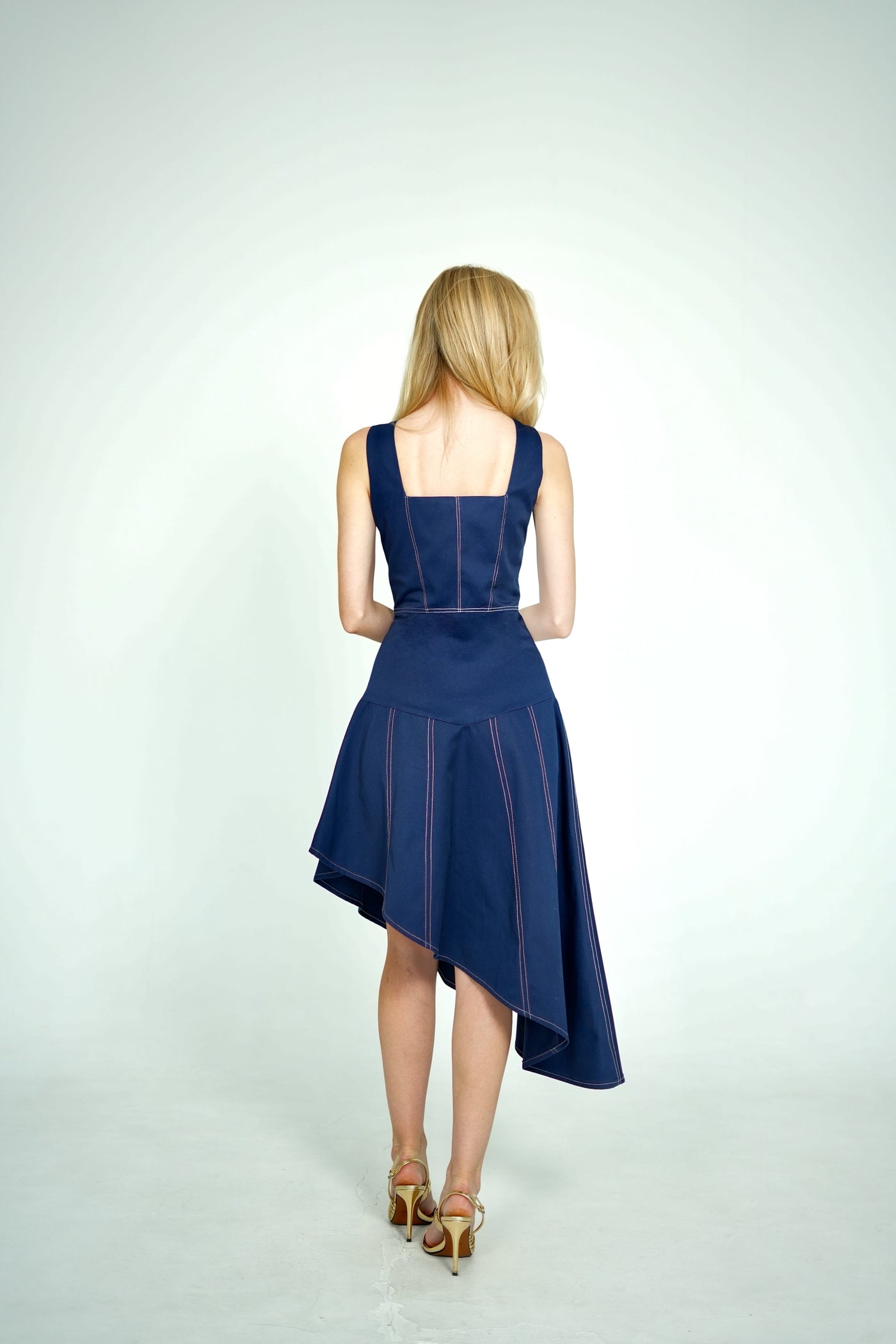 Indigo GÁLA asymmetrical dress