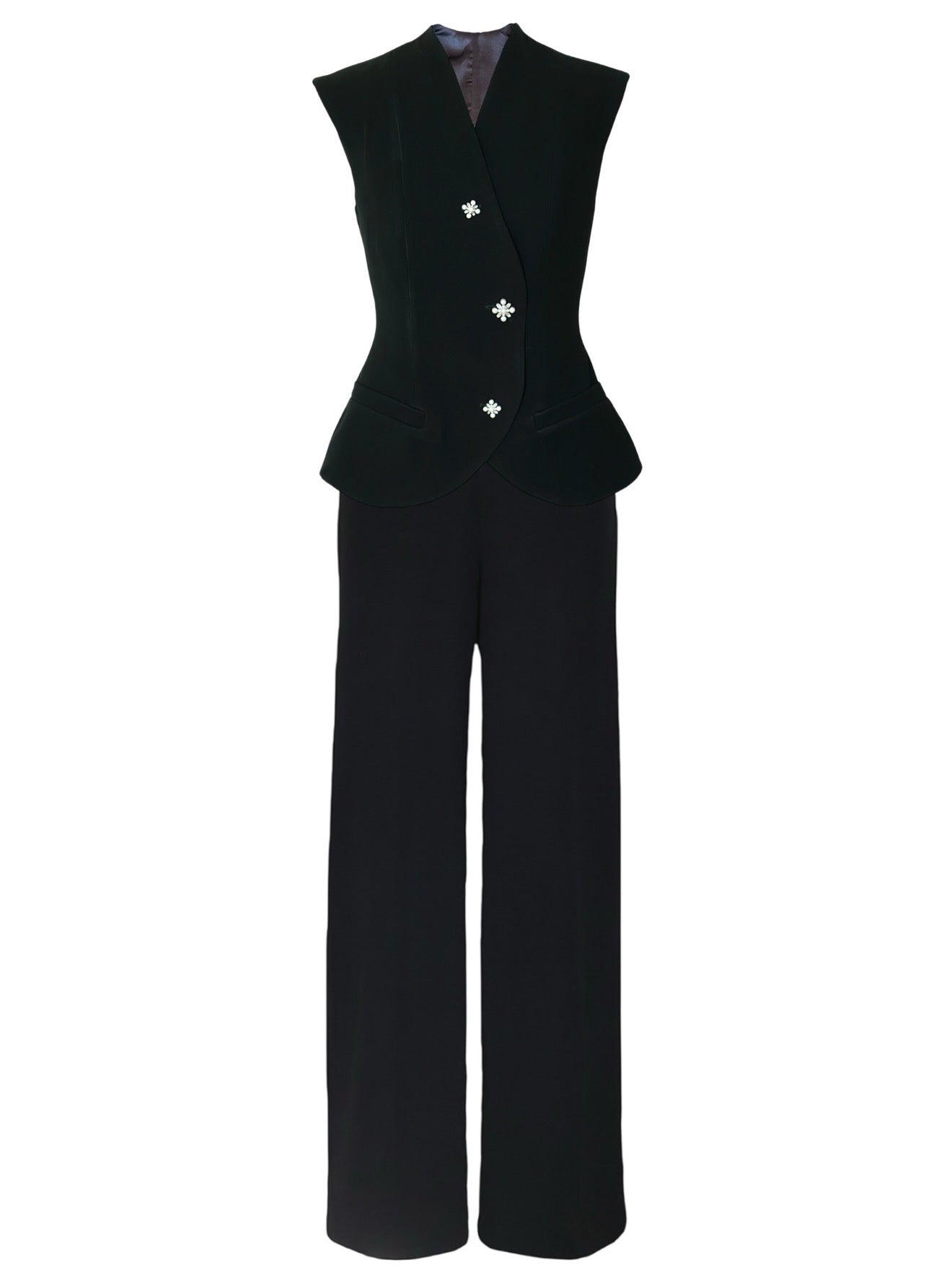 Black set with crystal buttons