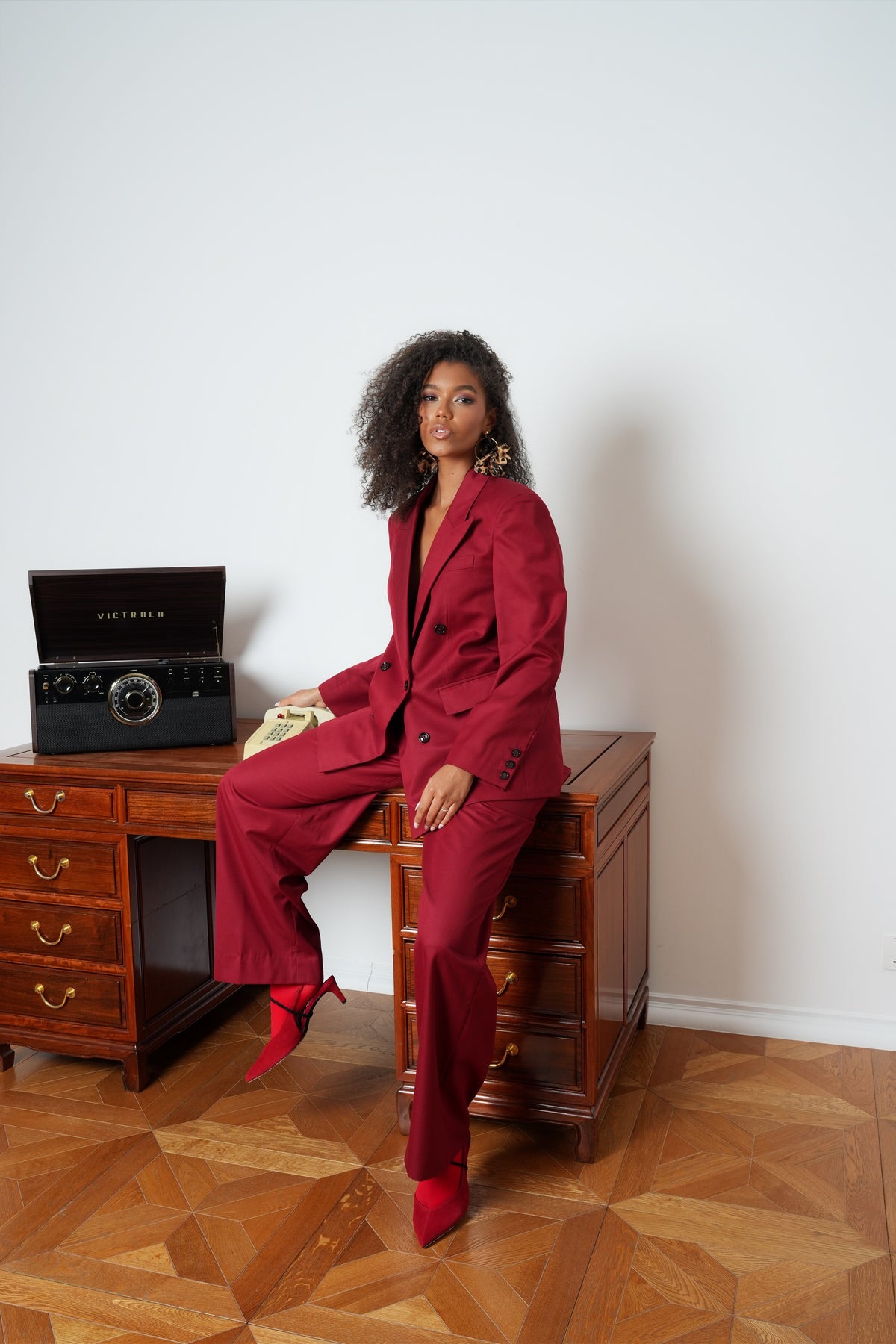 Red oversized jacket