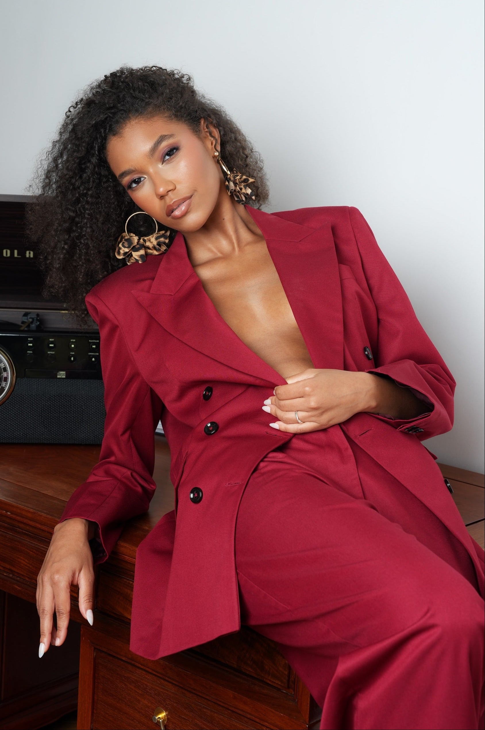 Red oversized jacket