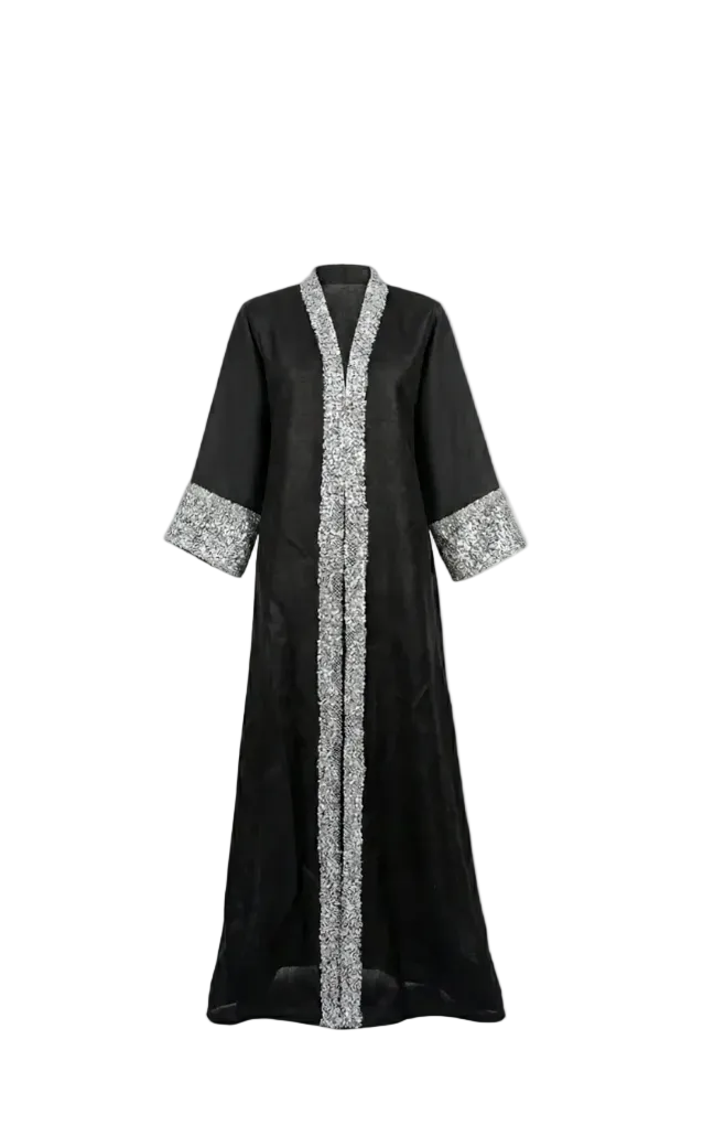 Black abaya with silver touch