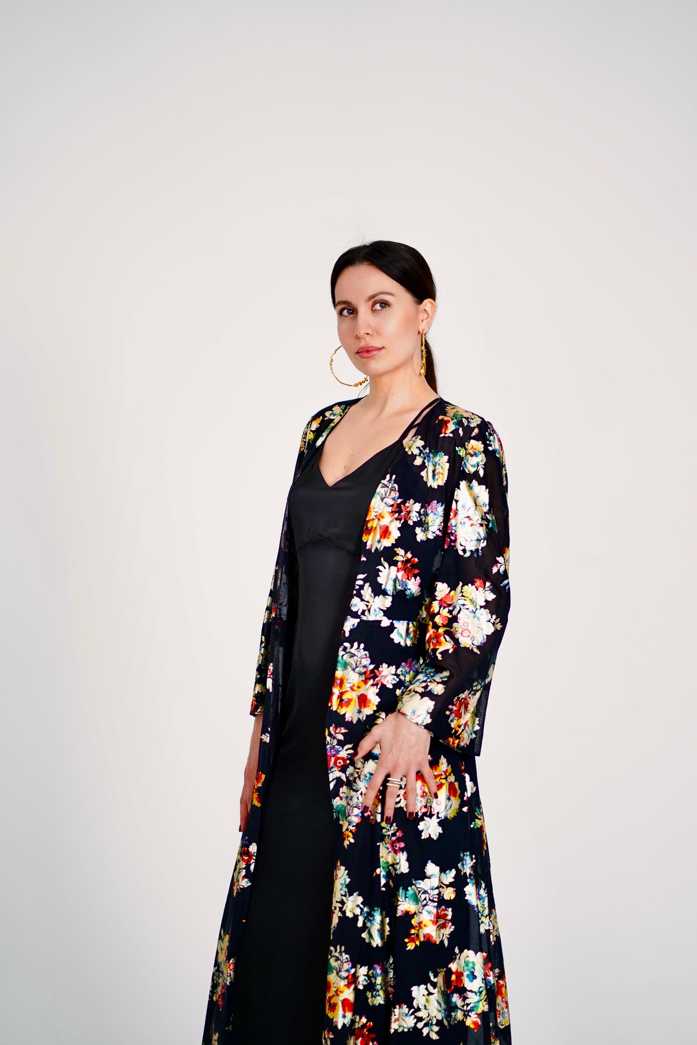 Floral cotton kimono