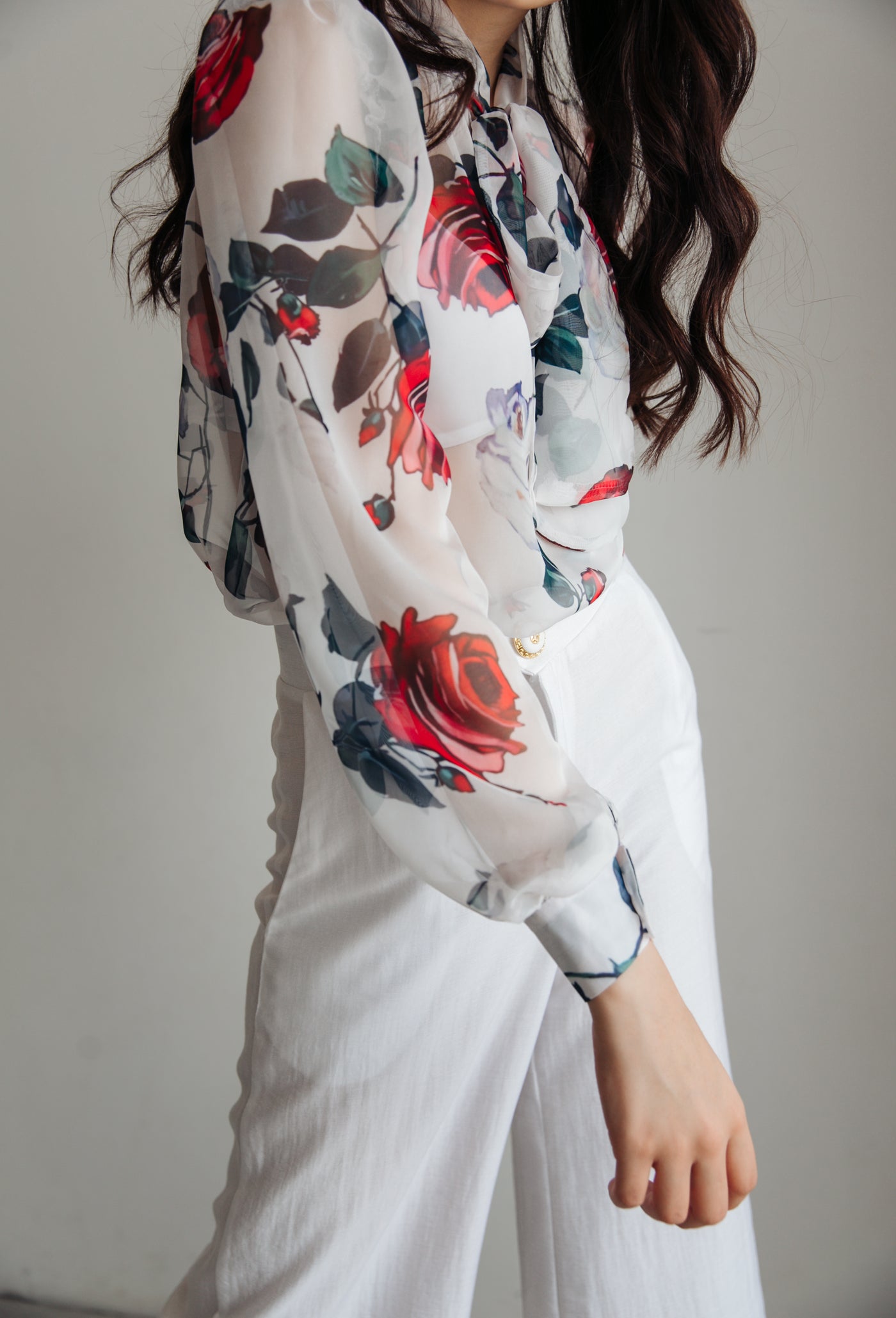 Rose chiffon blouse