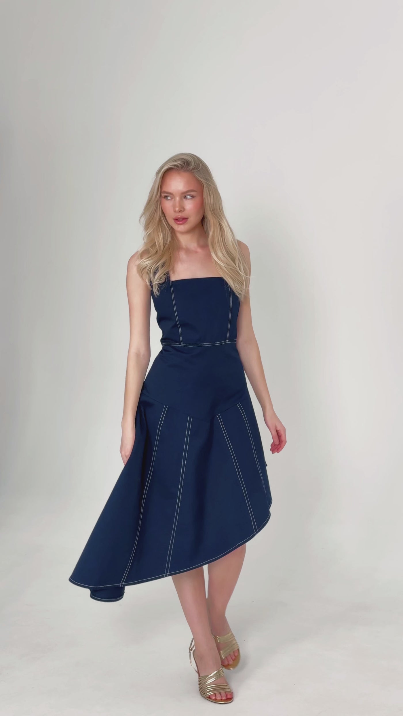 Indigo GÁLA asymmetrical dress